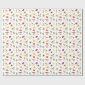 Frans voedselthema Verpakkingspapier Cadeaupapier (Vlak)