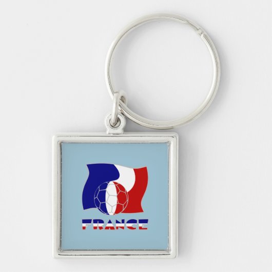 Frans Voetbal en vlag Sleutelhanger (Voorkant)