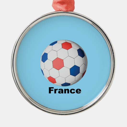 Frans Voetbal Metalen Ornament (Voorkant)