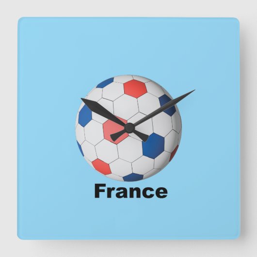 Frans voetbal vierkante klok (Voorkant)