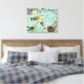 Frans Vogeldoek uitgerekt Canvas Afdruk (Insitu (Slaapkamer))