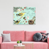 Frans Vogeldoek uitgerekt Canvas Afdruk (Insitu (Woonkamer))