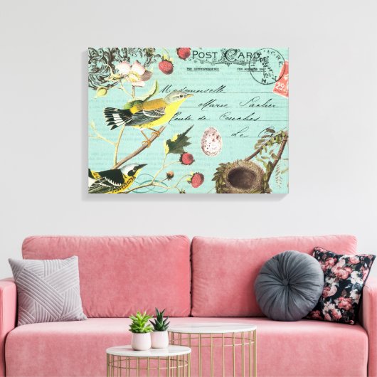  Frans Vogeldoek uitgerekt Canvas Afdruk (Insitu (Woonkamer))