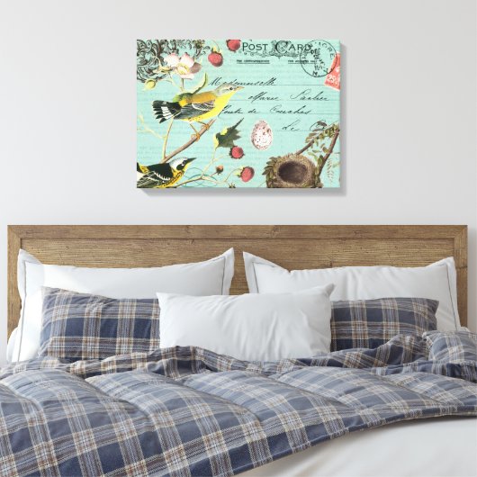  Frans Vogeldoek uitgerekt Canvas Afdruk (Insitu (Slaapkamer))