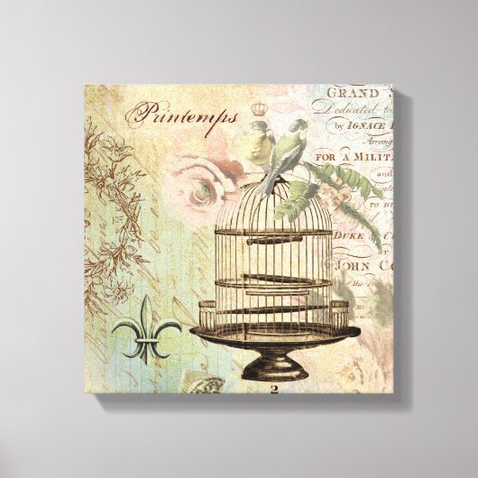  Frans vogelkooi uitgerekt canvas (Voorkant)