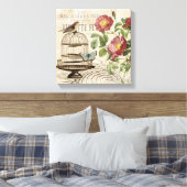 Frans vogelkooi uitgerekt canvas Afdruk (Insitu (Slaapkamer))