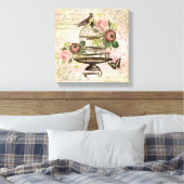  Frans vogelkooi uitgerekt canvas Afdruk (Insitu (Slaapkamer))