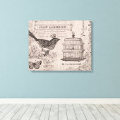 Frans Vogelspandoek Canvas Afdruk (Insitu (Houten vloer))