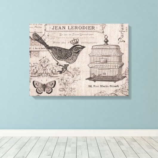 Frans Vogelspandoek Canvas Afdruk (Insitu (Houten vloer))