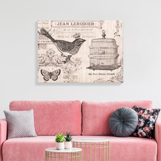 Frans Vogelspandoek Canvas Afdruk (Insitu (Woonkamer))