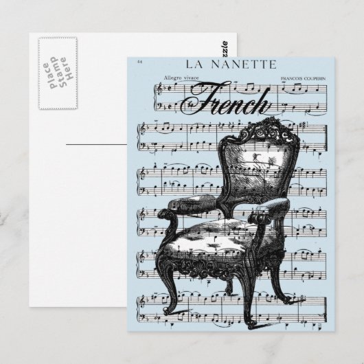 Frans voorzitterschap en muziek Briefkaart (Voorkant / Achterkant)