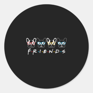 Frans Vrienden Bulldog Lover Gift Ronde Sticker
