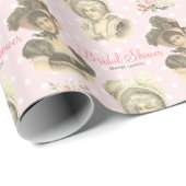  Frans Vrijgezellenfeest Roze Rozen Custom Cadeaupapier (Rol Hoek)