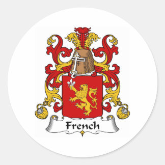Frans Wapen/Familie Crest Ronde Sticker