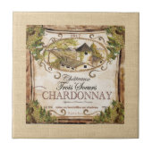 Frans waslabel Burlap Tegeltje (Voorkant)