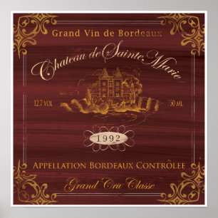 Frans waslabelArt:Bordeaux Poster