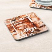 Frans  Waterverf Coffee Collage Onderzetter (Linkerzijde)