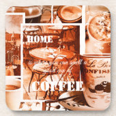 Frans  Waterverf Coffee Collage Onderzetter (Voorkant)