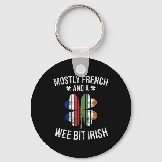 Frans Wee Bit Irish Fun France Patrick Day Gifts Sleutelhanger (Voorkant)