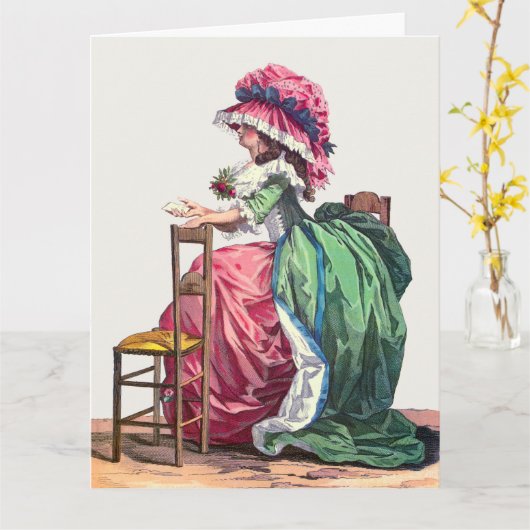 Frans Wenskaart voor Mode Kaart (Gele Bloem)