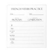 Frans | Werkwoorden Vervoeging Praktijk Notitieblok (Voorkant)