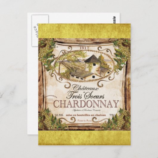 Frans wijnlabel Briefkaart (Voorkant / Achterkant)