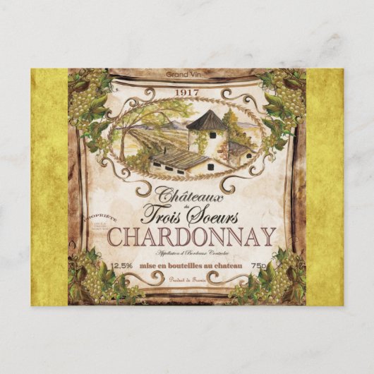  Frans wijnlabel Briefkaart (Voorkant)
