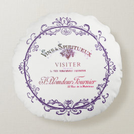  Frans wijnlabel rond kussen