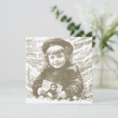 Frans  Winter Meisje Kerstvakantie Kaart (Staand voorkant)