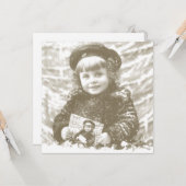 Frans  Winter Meisje Kerstvakantie Kaart (Voorkant / Achterkant in situ)