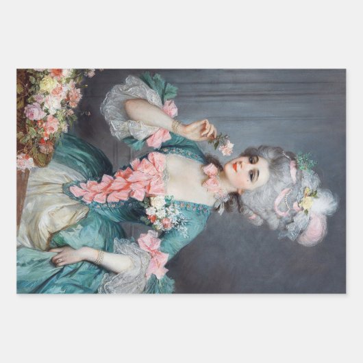  Frans Woman Decoupage Wrapping Paper (Voorkant)