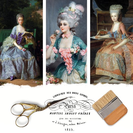 Frans Woman Decoupage Wrapping Paper