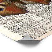  Frans woordenboek met Peacock-vlinder Poster (Hoek)