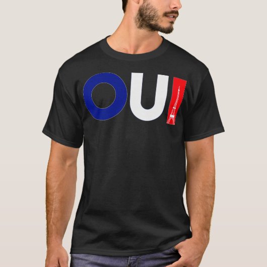 Frans Word Oui Betekenis ja Funny French Teacher G T-shirt (Voorkant)