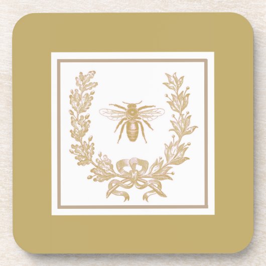  Frans Wreath met bijenpaddenstoel Bier Onderzetter (Voorkant)