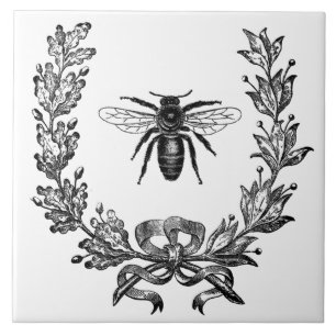 Frans Wreath W/ Bee Ceramic Tile Trivet Tegeltje