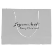Frans Zilver Kleur Kerstmis Gift Bag Groot Cadeauzakje (Achterkant)