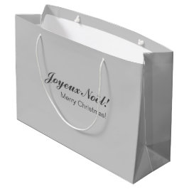 Frans Zilver Kleur Kerstmis Gift Bag Groot Cadeauzakje
