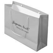 Frans Zilver Kleur Kerstmis Gift Bag Groot Cadeauzakje (Voorkant Gekanteld)