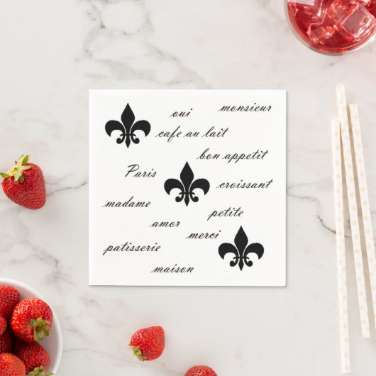 Frans zwart op wit servet (Insitu)