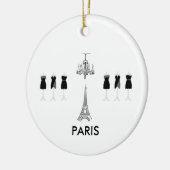 Frans Zwart-wit Parijs Geëerd Ornament (Links)