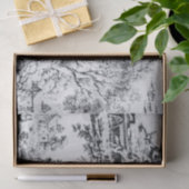 Frans Zwart Wit Toile Rustieke Stijl Decoupage Tissuepapier (Geschenk)