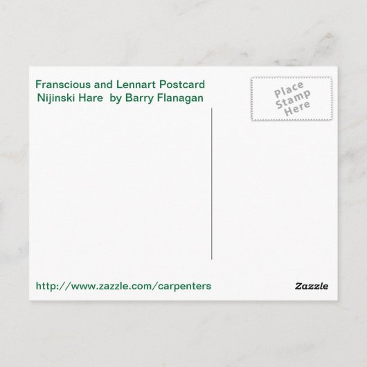 Franscious en Lennart Nijinski Hare Briefkaart (Achterkant)