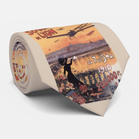  Franse 1910 Luchtvaart Stropdassen (Opgerold)