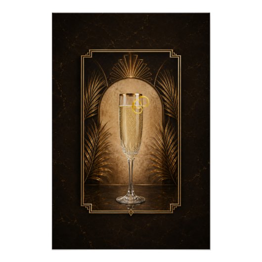 Franse 75 Art Deco Poster | Bar Kunst (Voorkant)