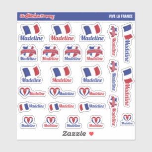 Franse aangepaste naamlabels Frankrijk   Sticker
