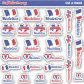 Franse aangepaste naamlabels Frankrijk | Sticker (Voorkant)