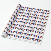Franse aangepaste tekst- en kleurcadeauomloop voor cadeaupapier (Uitgerold)