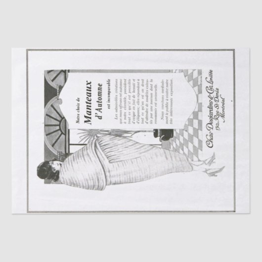 Franse advertentie Decoupage Fancy Lady Vintage Tissuepapier (Voorkant)