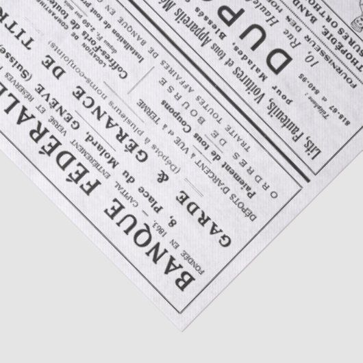 Franse advertenties Krantenties Pagina Mannen losk Tissuepapier (Detail)